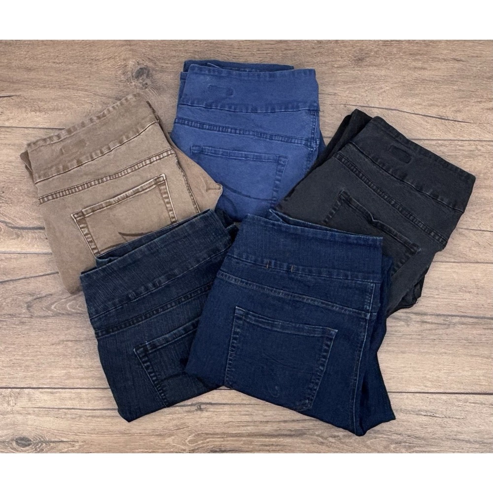 Lot of 5 Jag Jeans Women's Size 16W High Rise Straight Leg Pull-On Stretch Denim